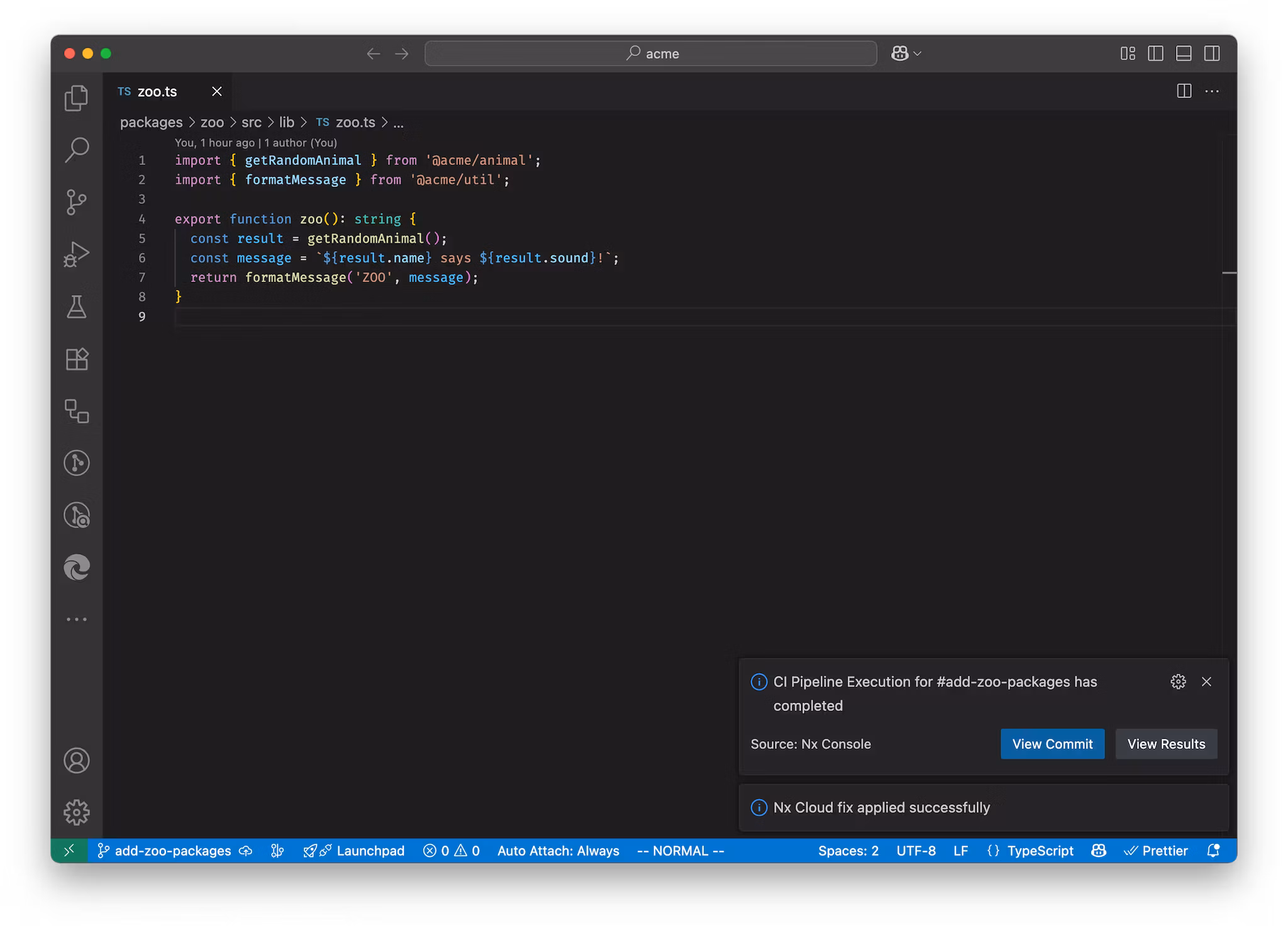 Notication of successful run